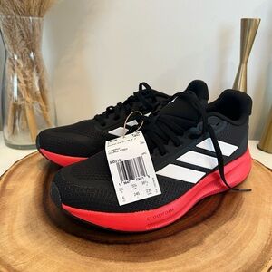 Adidas Runfalcon 5j Black and red Running Shoes size 6 cloud foam